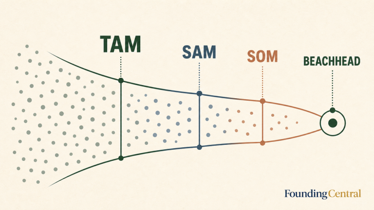 Startup Market Sizing: TAM, SAM, SOM, and Your Beachhead